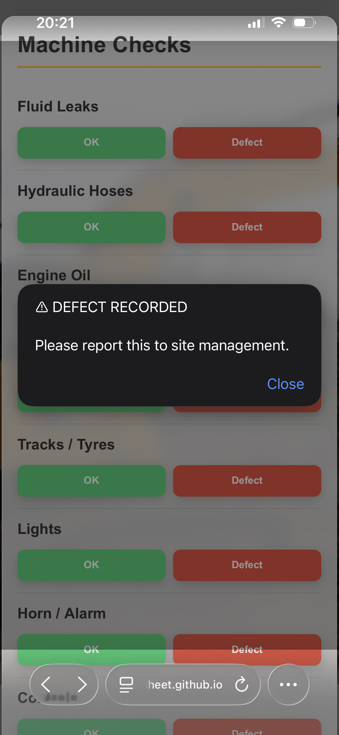 Plant inspection screenshot 2